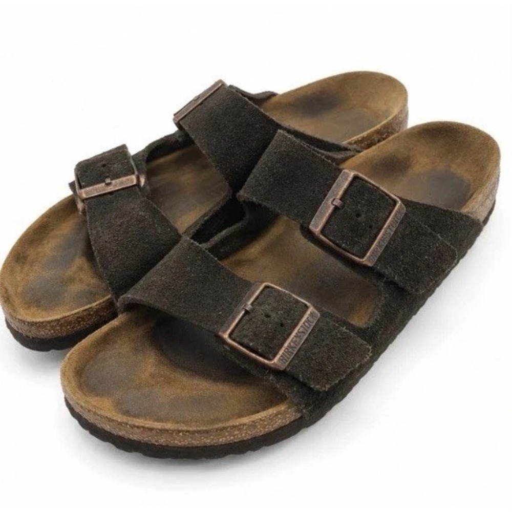 Birkenstock Arizona Black Suede Sandals EU 41 US Men 8 Regular Wide Womens 10